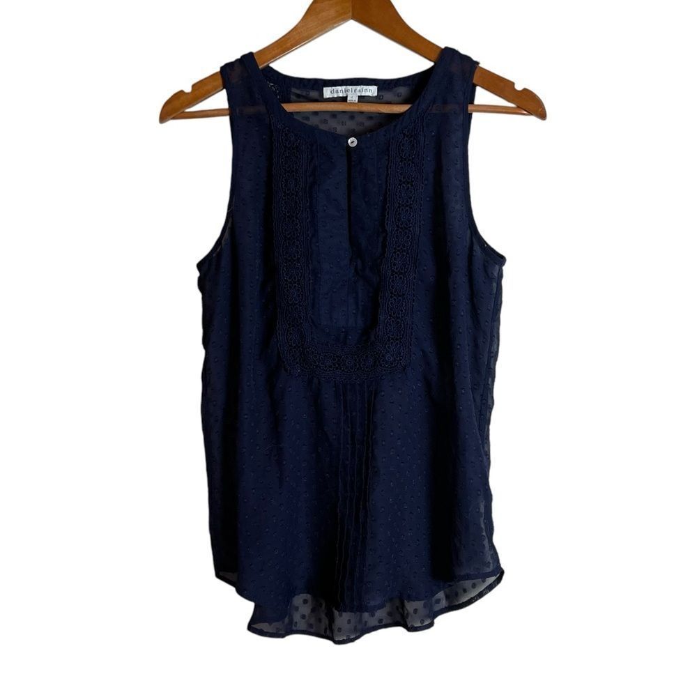 3 for $30! Anthropologie Daniel Rainn navy sheer blouse